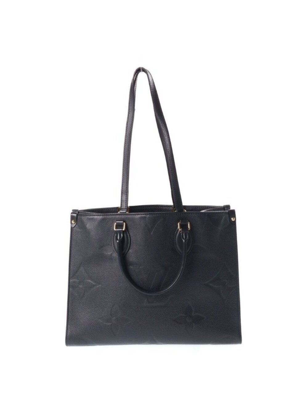 Louis Vuitton on the Go MM Handbag 2-Way Tote Monogram Empreinte Leather Black